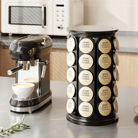 SAVORI vertical pod storage neatly displays K-Cups for quick mornings