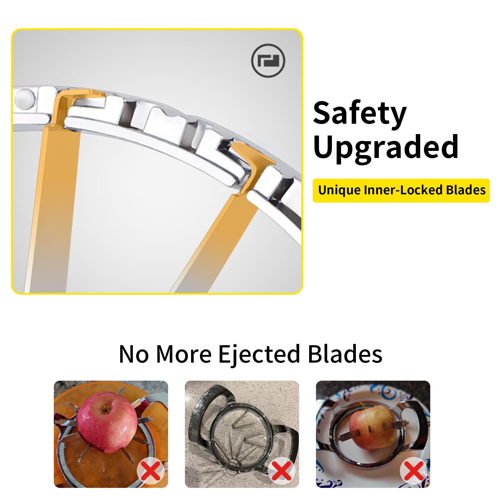 SAVORLIVING apple slicer with 12 blades delivers twelve uniform slices quickly.