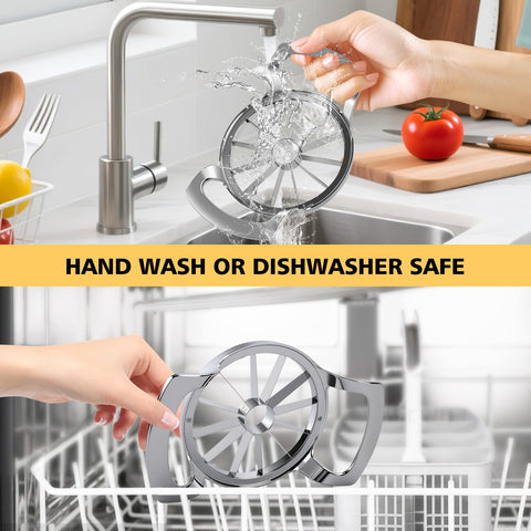 SAVORLIVING apple slicer is dishwasher-safe for easy cleaning.