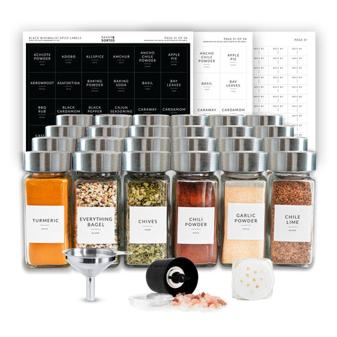 SAVVY & SORTED metal spice funnel speeds transfer without spills.
