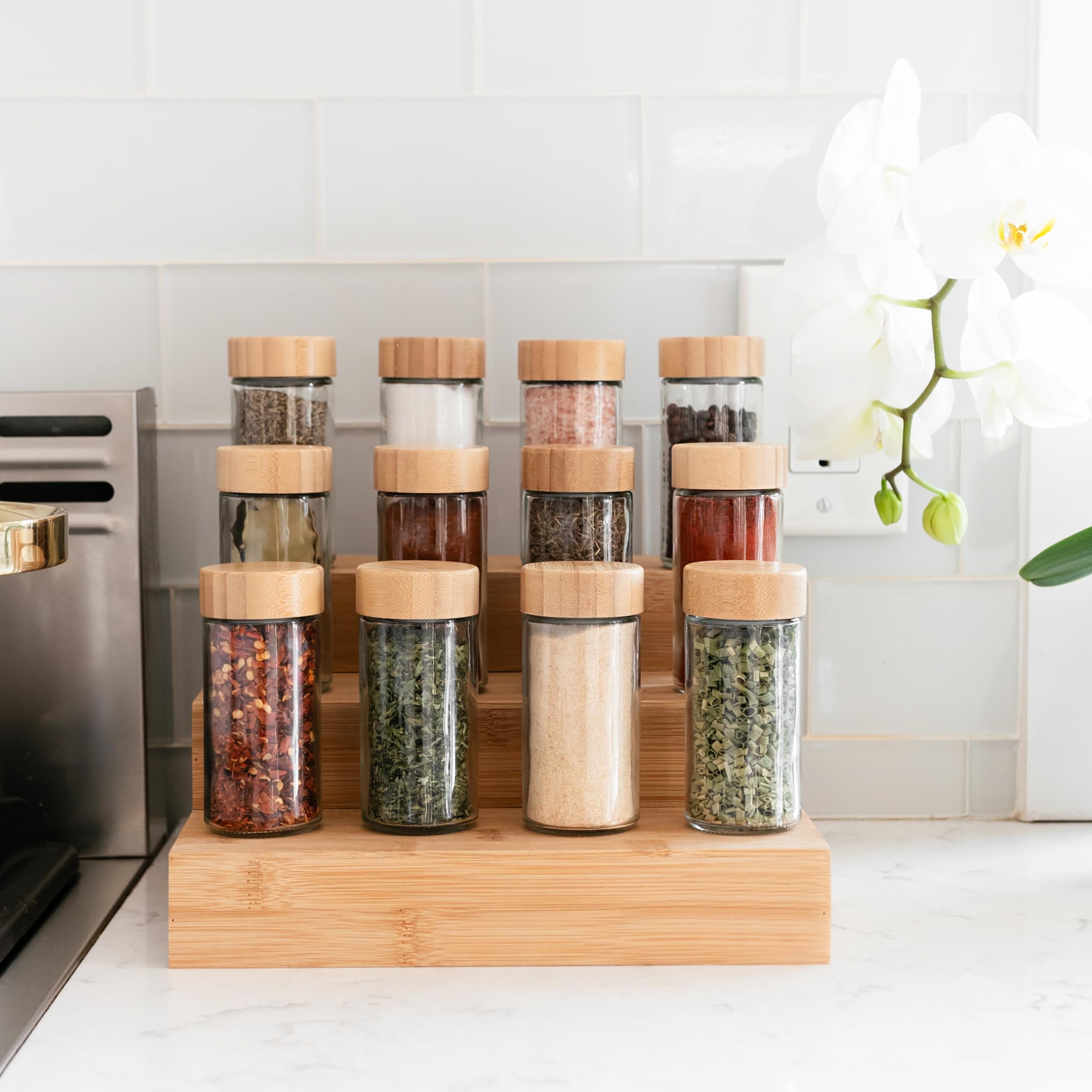 Savvy & Sorted spice jars labeled for quick identification and freshness.
