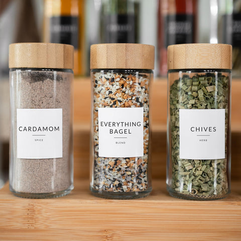 Savvy & Sorted stainless steel funnel for mess-free pouring into jars.