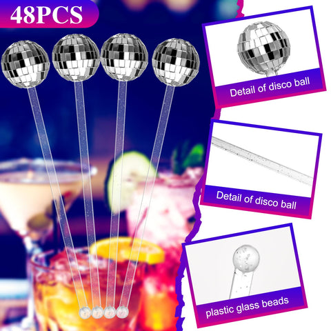 Sawysine disco ball stirrers measure 20 cm for easy stirring
