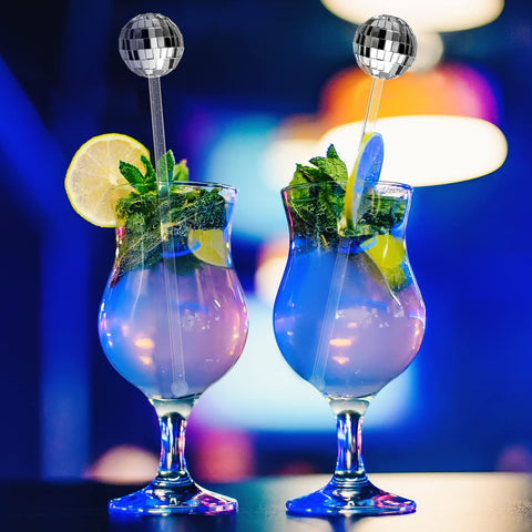 Sawysine disco ball stirrers with mirrored tiles catch the light beautifully