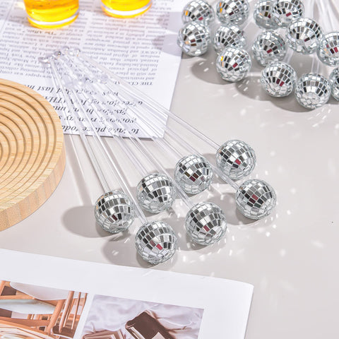 Sawysine mirrored disco ball stirrers enhance coffee and drinks with eye-catching shine.