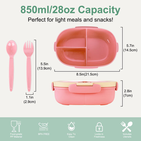 SAYAPE Bento Box features built-in utensils for convenient on-the-go dining.