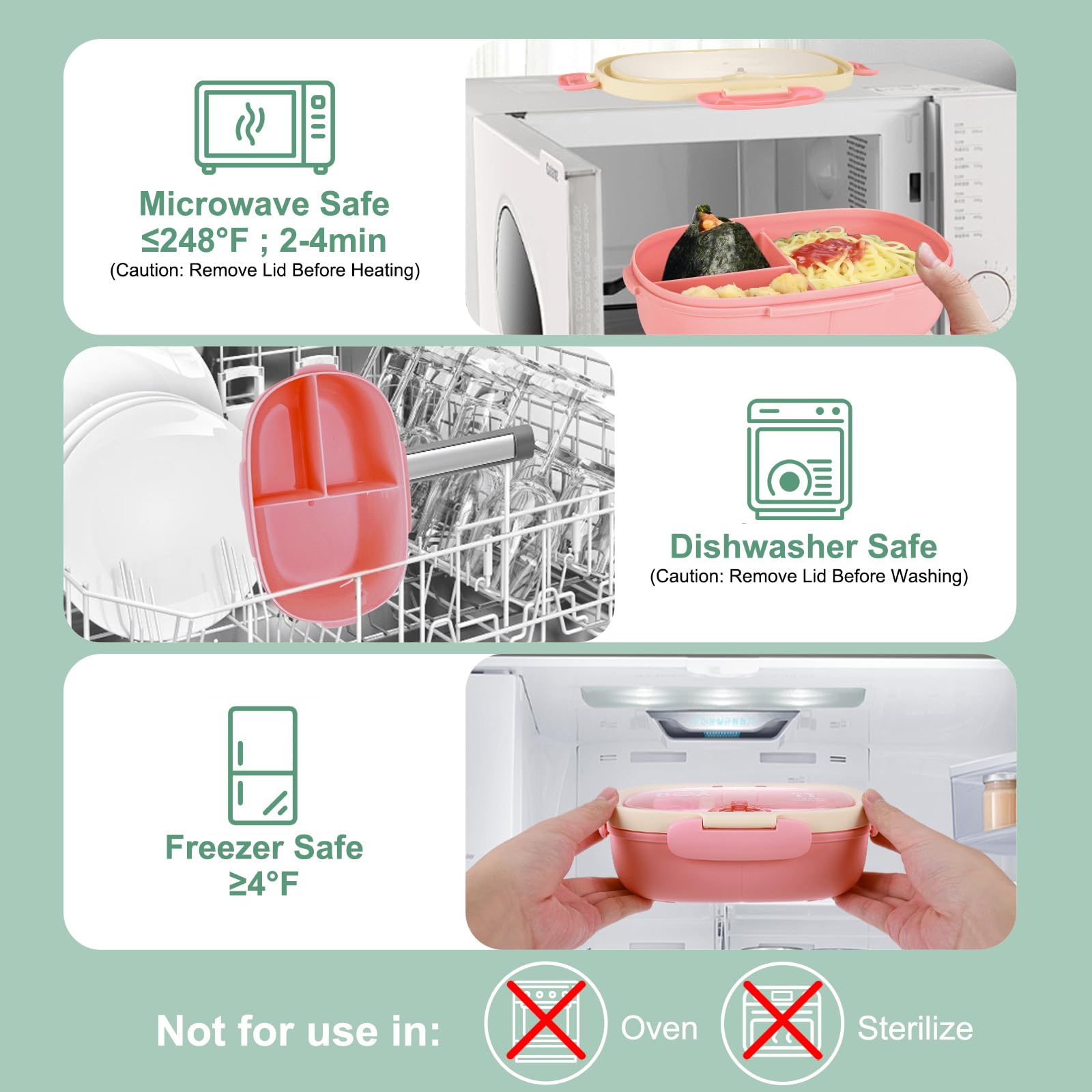 SAYAPE Bento Box BPA-free design is durable for daily use.