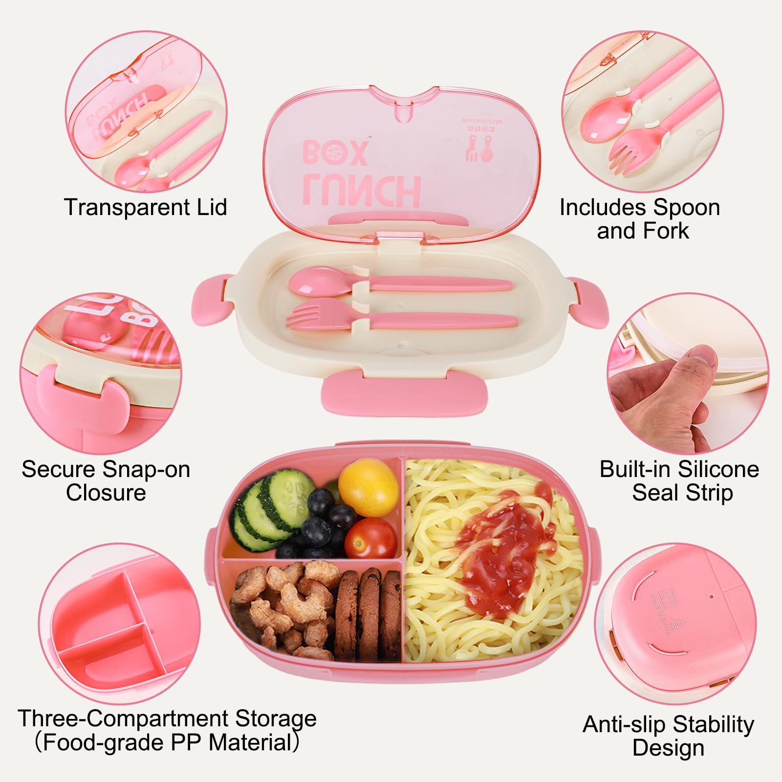 SAYAPE Bento Box microwave-safe for quick reheats with lid removed.