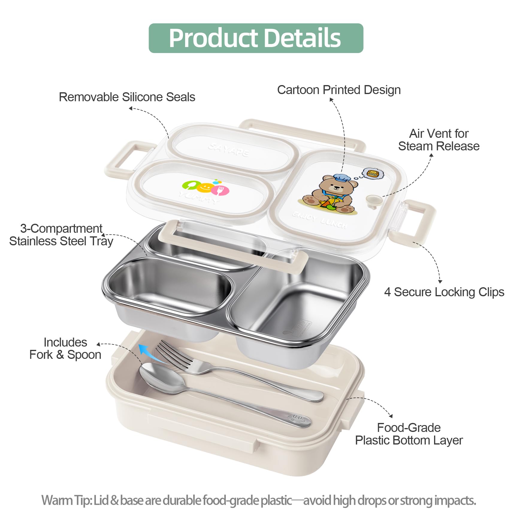 SAYAPE dishwasher- and freezer-safe design for simple storage and cleaning.
