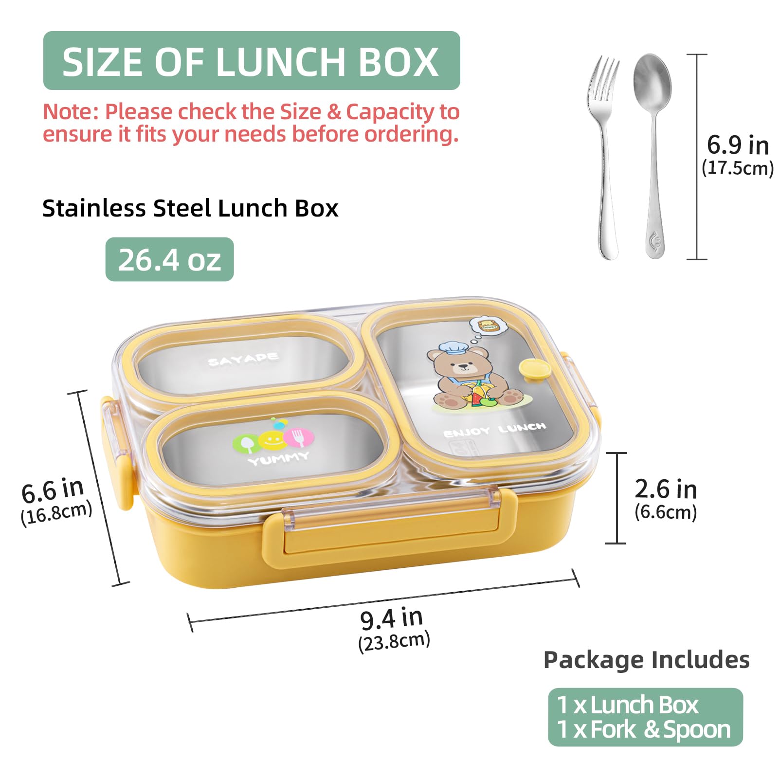 Sayape yellow cartoon lid design adds playful appeal for kids