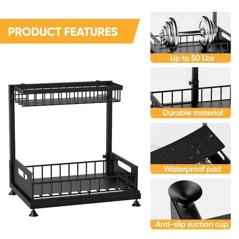 Saydear 2-pack under-sink organizers create coordinated storage.