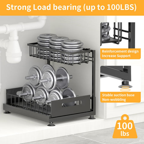 Saydear adjustable-height rack fits various cabinet depths for flexible storage.