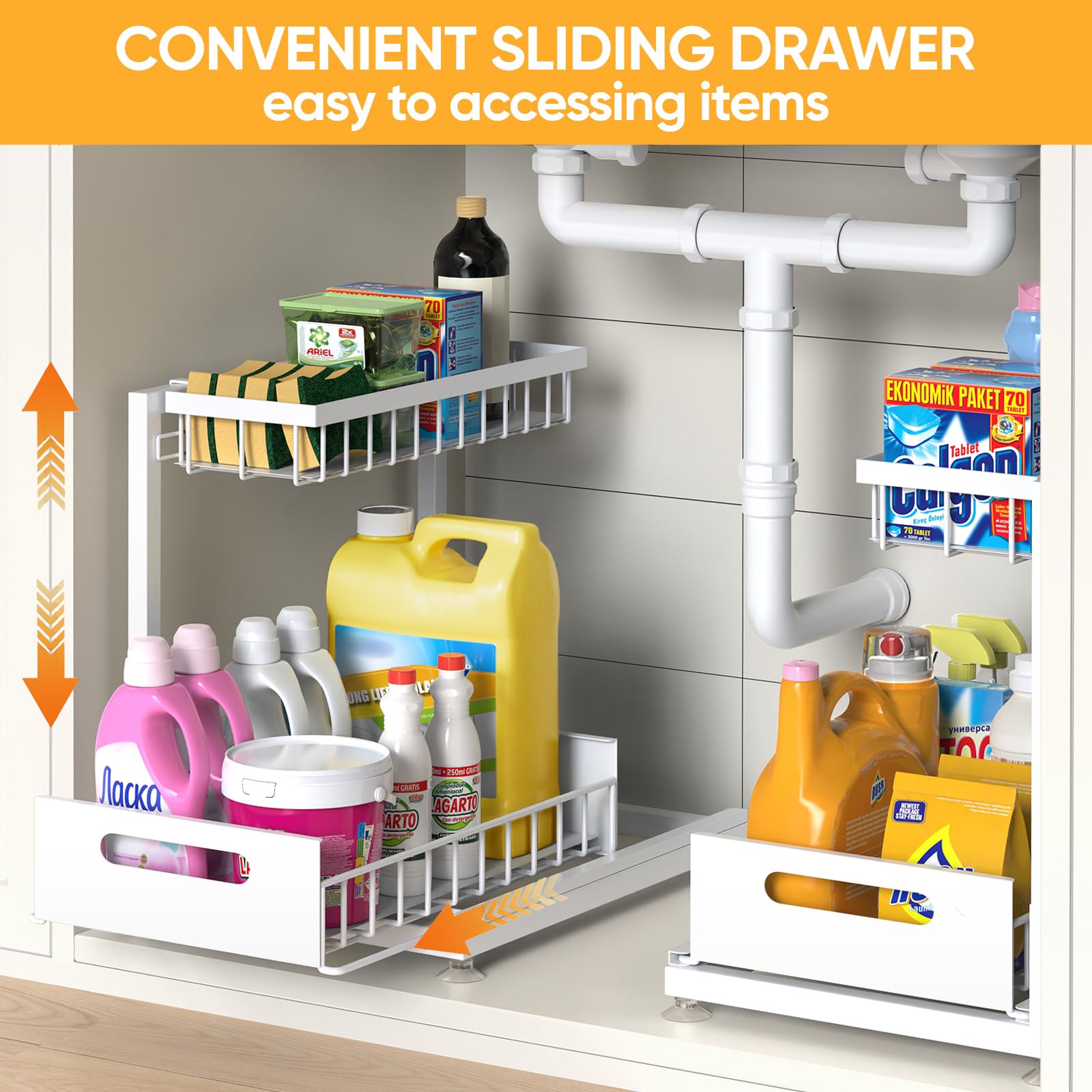 Saydear compact size fits standard cabinets for versatile organization
