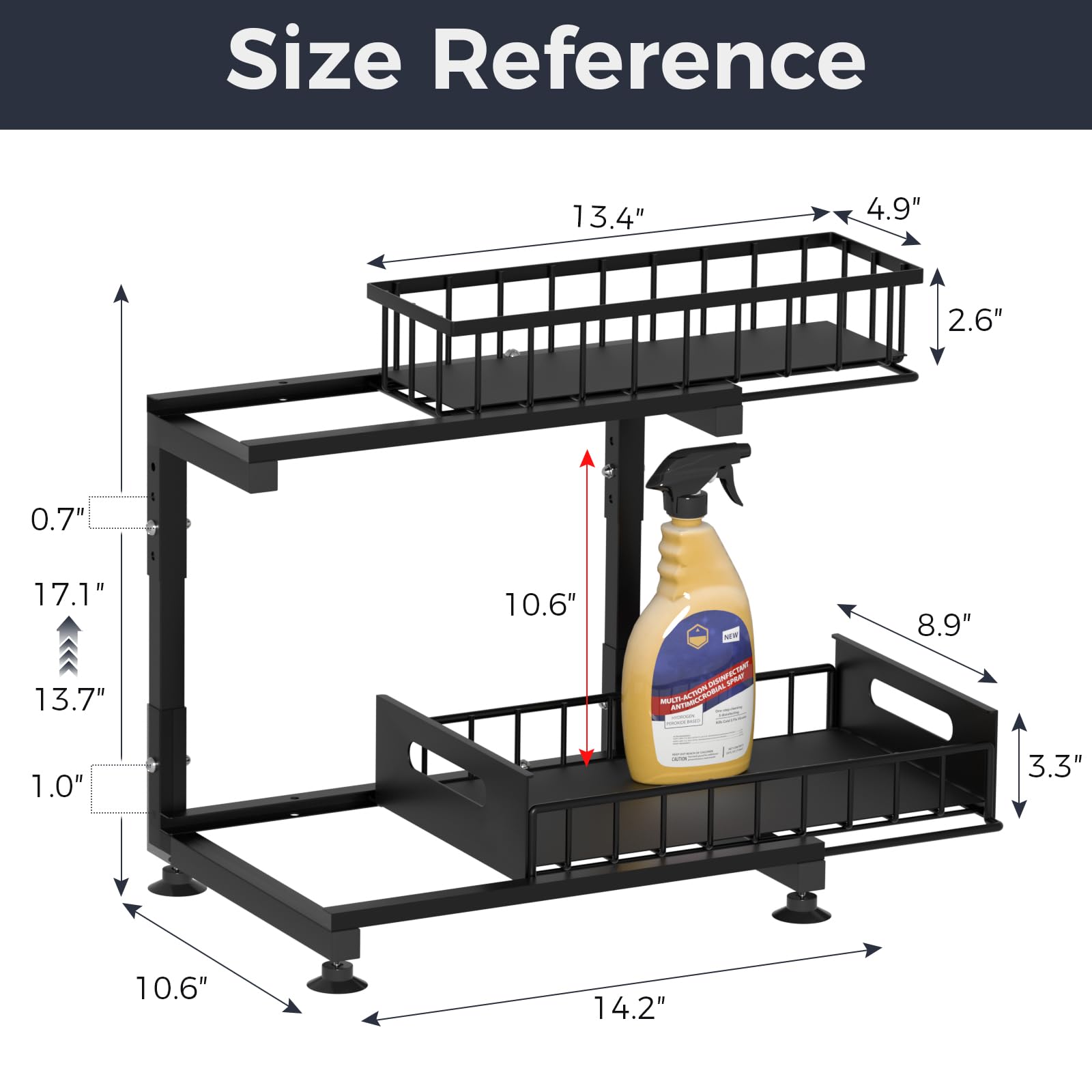 Saydear multi-use storage solution for under-sink and vanity helps maintain order.