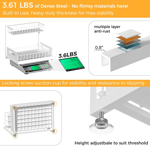 Saydear rust-resistant grid protects contents in moisture-prone bathrooms