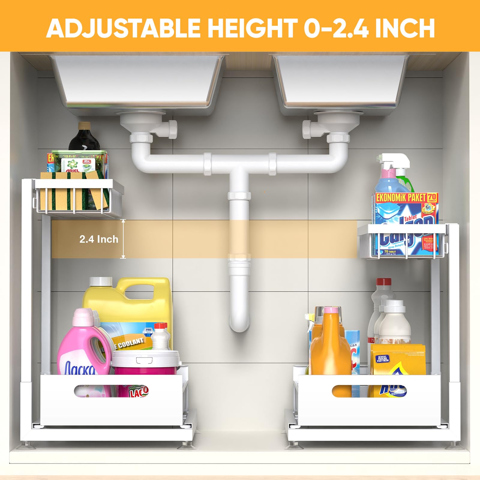 Saydear two-tier pull-out drawer keeps items accessible without digging