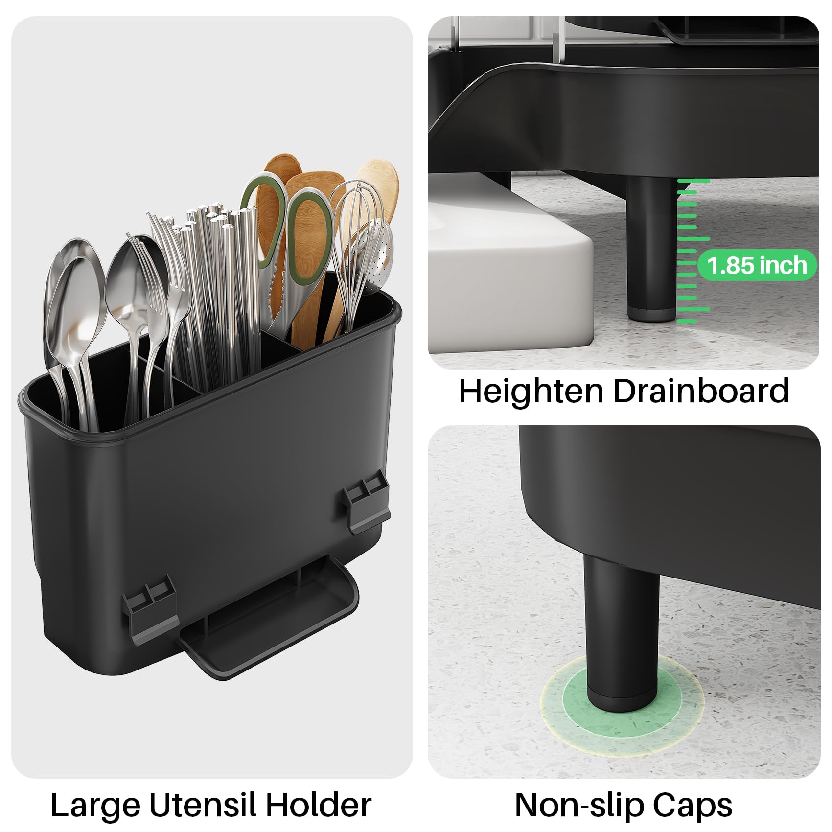 SAYZH black finish adds modern style to kitchen organization