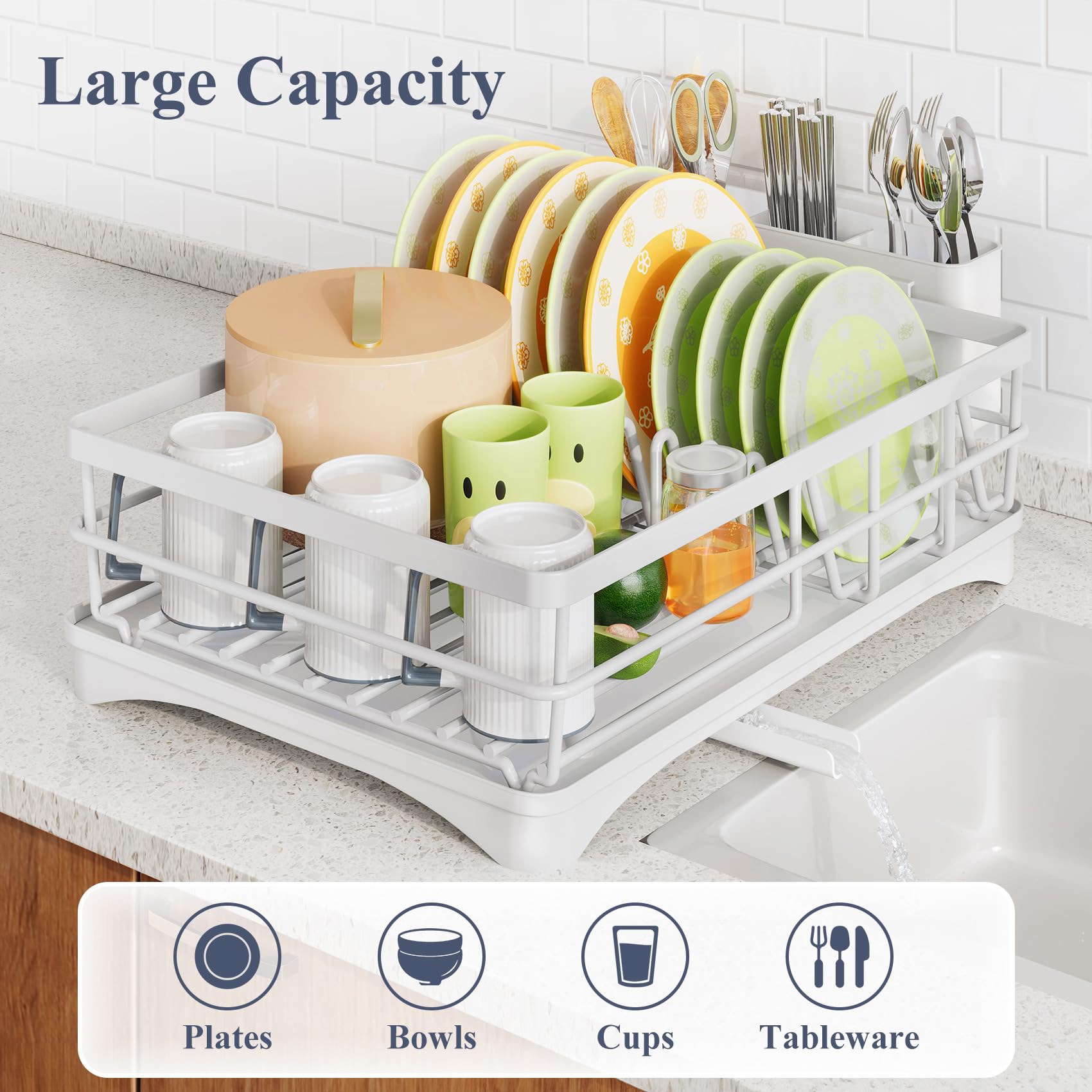 SAYZH dish drying rack bowl and dish area neatly drying bowls and plates