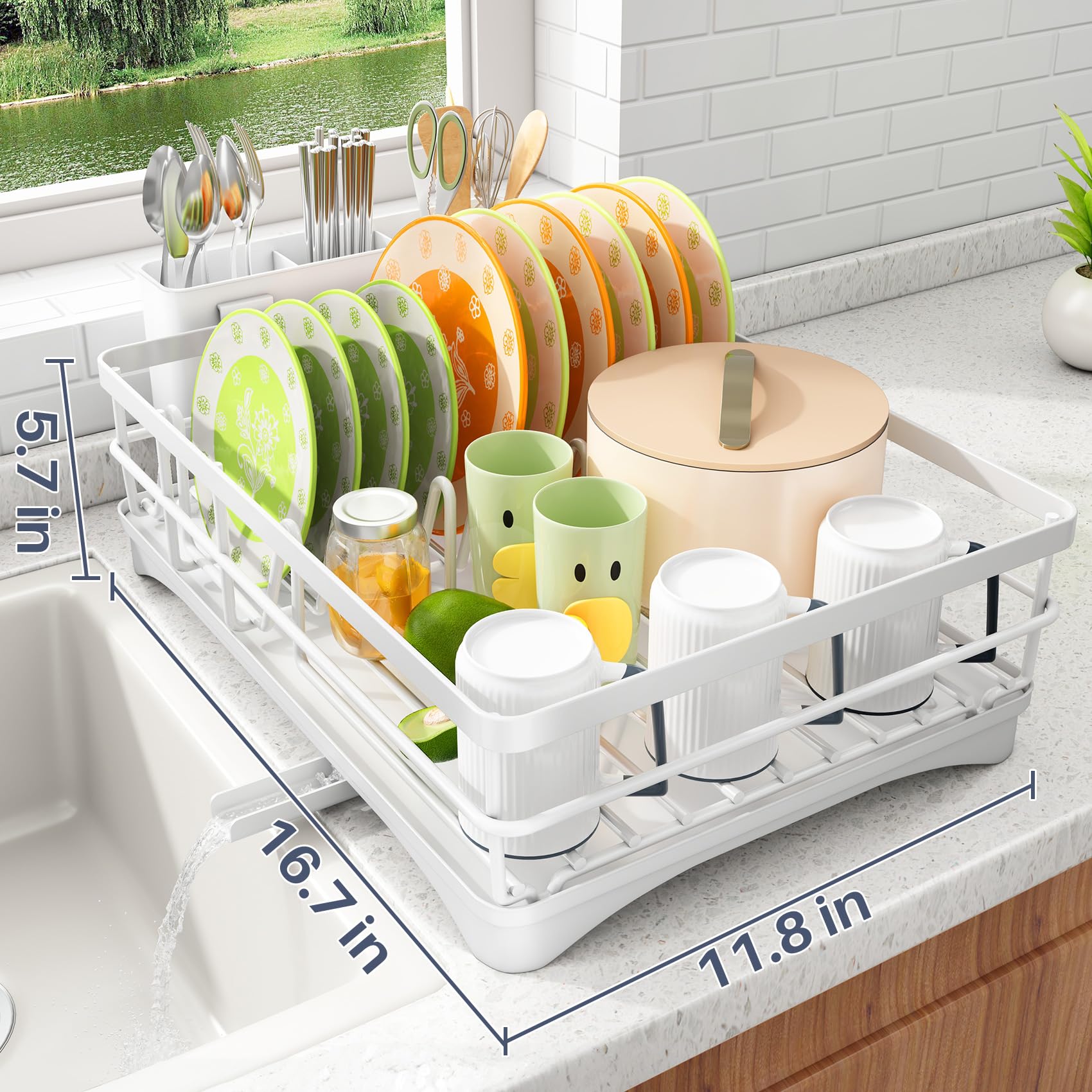 SAYZH dish drying rack illustrating tool-free, quick assembly