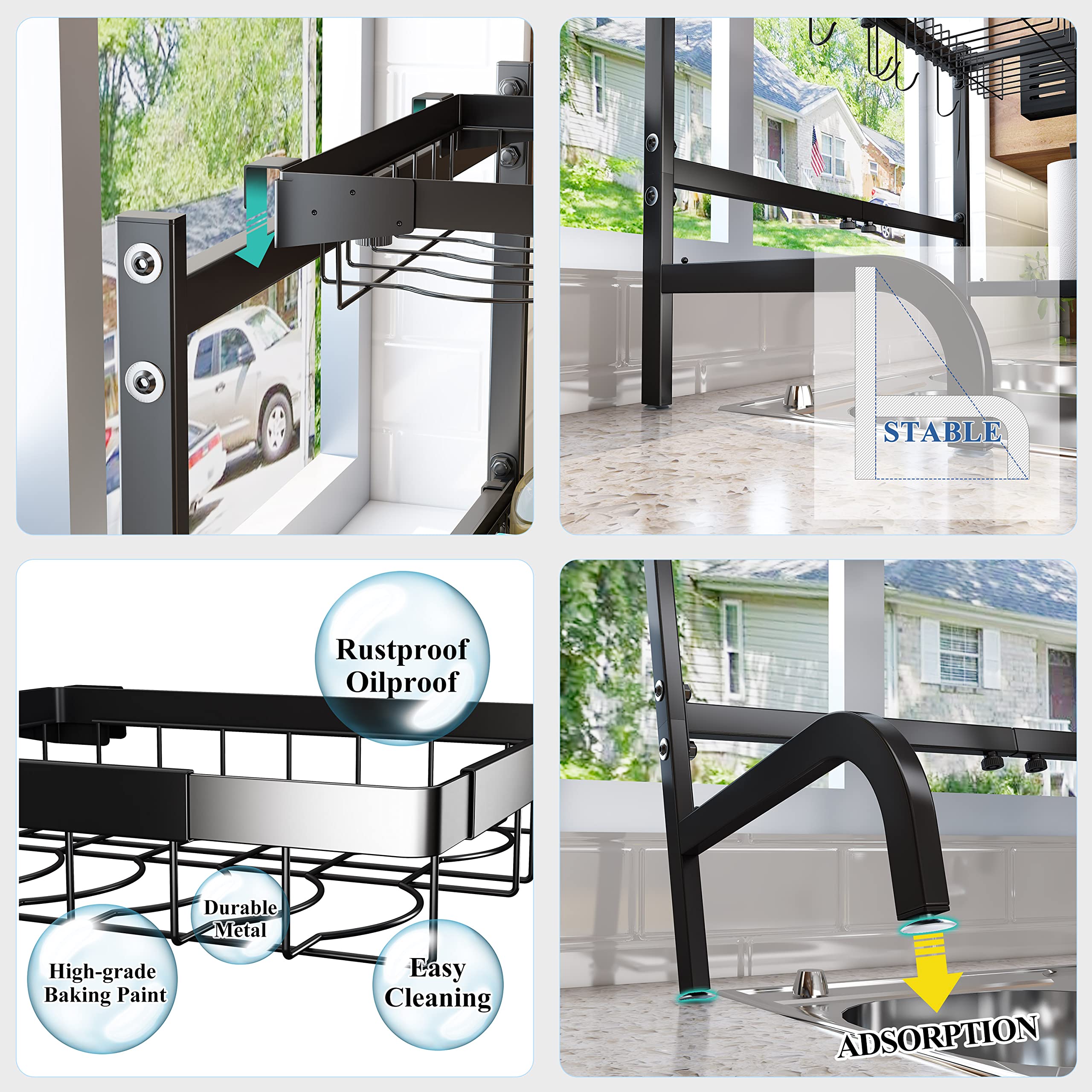 SayZH black-coated finish resists moisture and blends with kitchens.