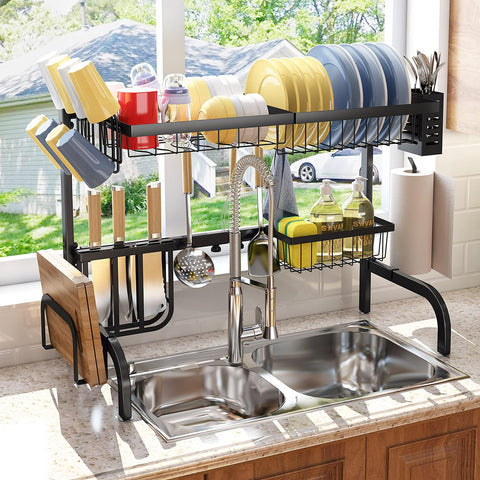 SayZH U-shape base keeps the counter clear while drying dishes.