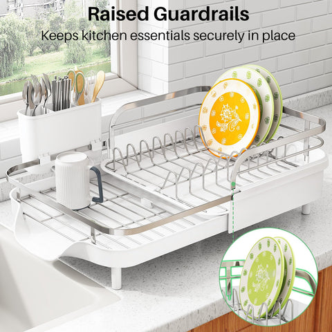 SayZH utensil holder with three compartments keeps utensils organized and ventilated.