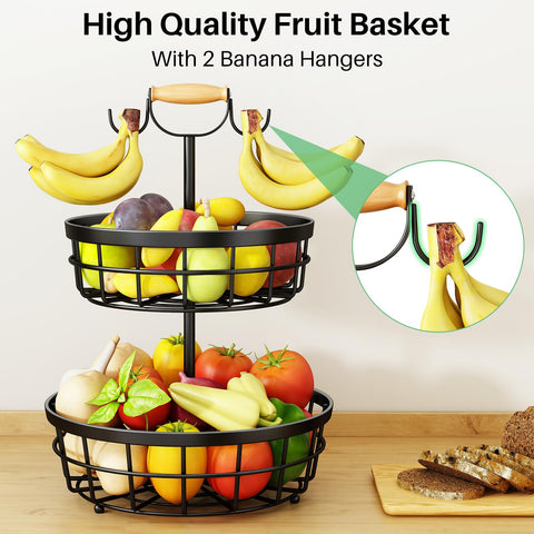SAYZH Sturdy metal frame supports heavy fruits safely.