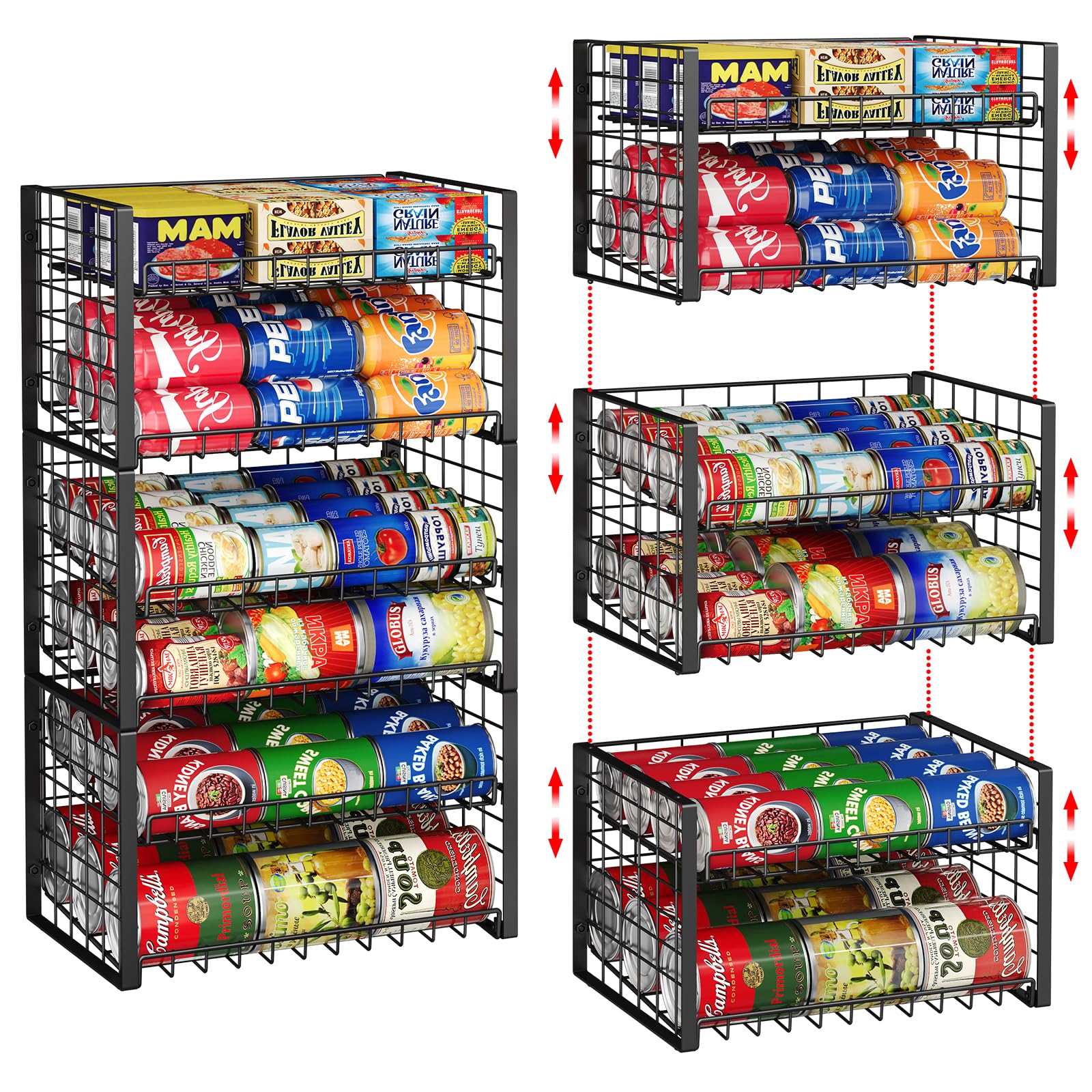 Sbanmao stackable can rack front view helps organize canned goods efficiently