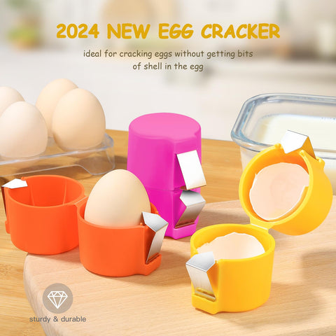 SBMKK egg-cracker-tool-raw-eggs shows stable cracking for any egg size.