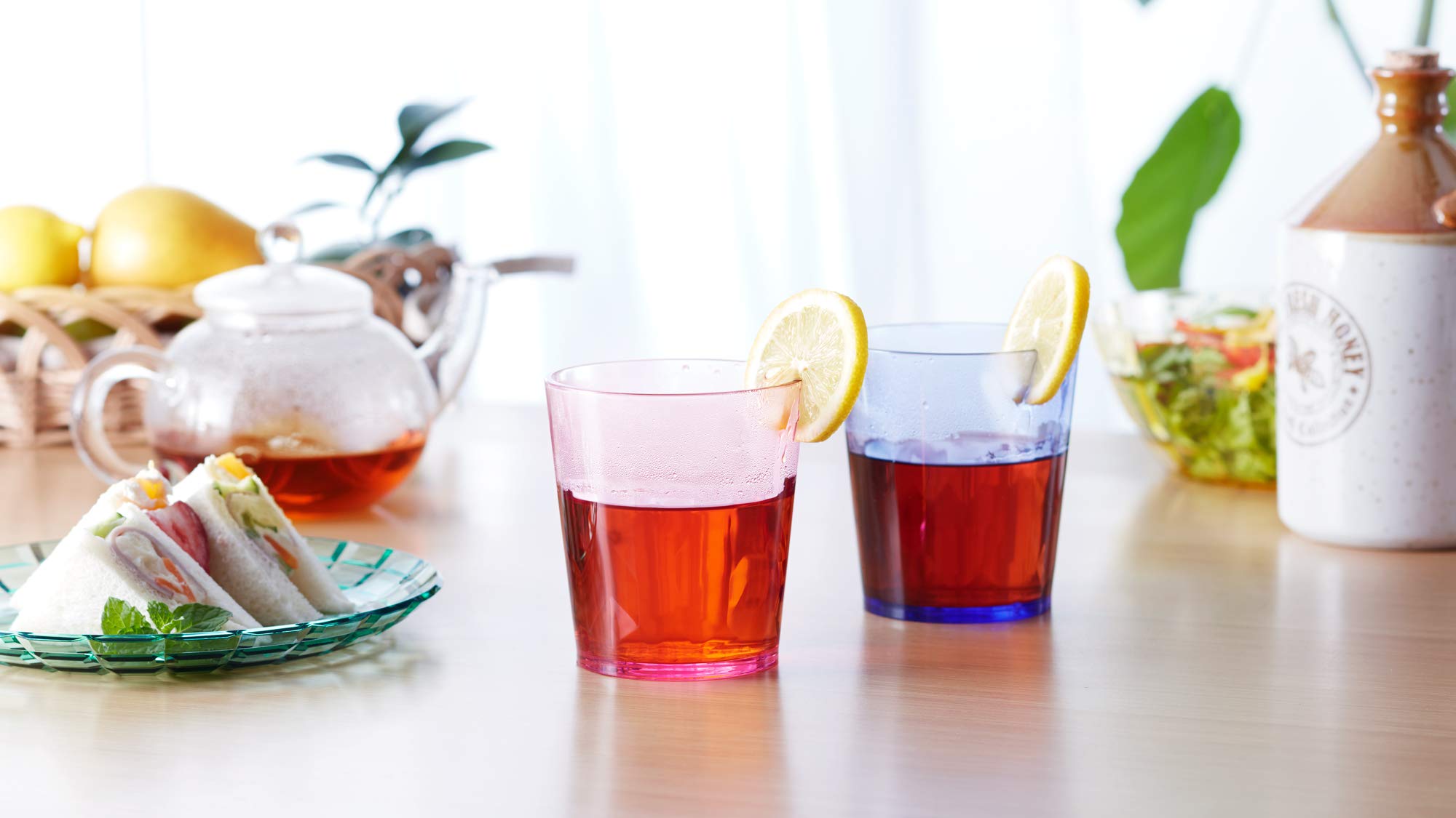 SCANDINOVIA poolside dining glasses ready for outdoor entertaining.