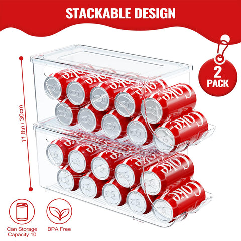 SCAVATA clear can-dispenser bin showing beverage visibility.