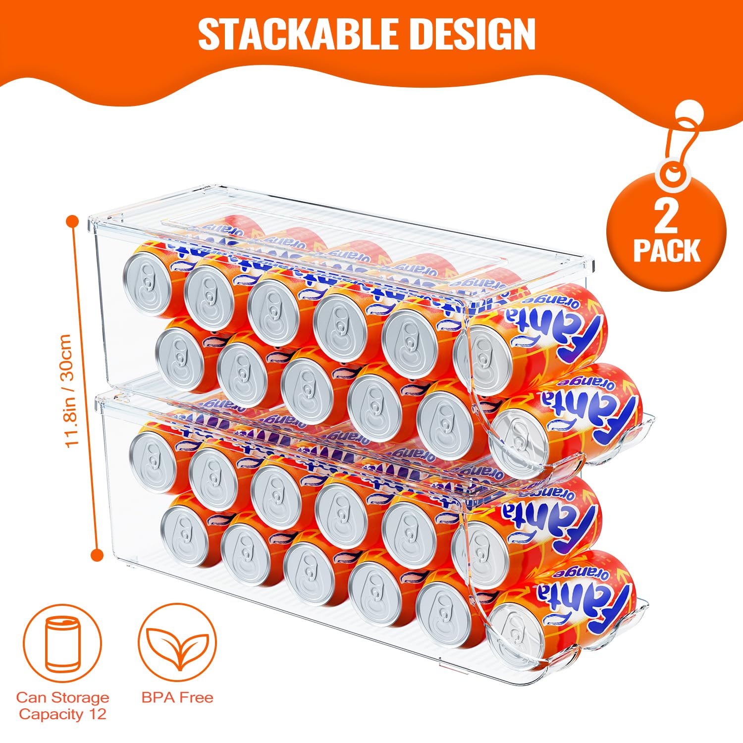 SCAVATA two-bin setup in fridge for organized drinks