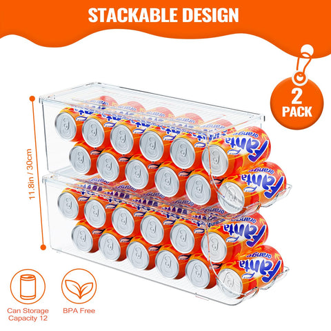 SCAVATA two-bin setup in fridge for organized drinks
