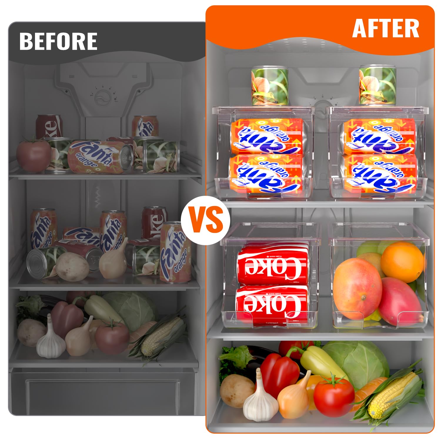 SCAVATA can organizer fitting soda and sports drinks neatly