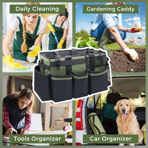 SCAVATA trash bag dispenser helps manage waste during cleaning tasks