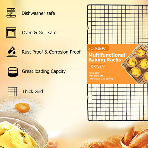 SCDGRW airflow-boost rack improves even cooking across pans.