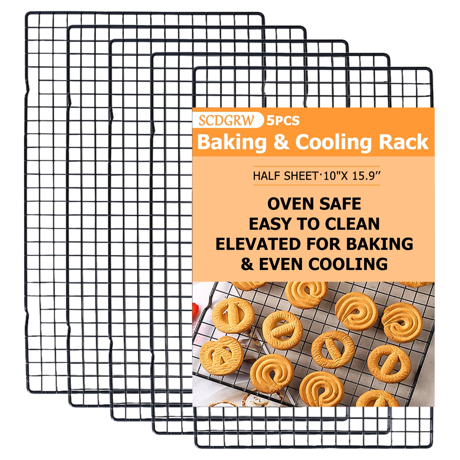 SCDGRW cooling rack stainless steel promotes even cookie cooling.