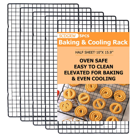 SCDGRW cooling rack stainless steel promotes even cookie cooling.