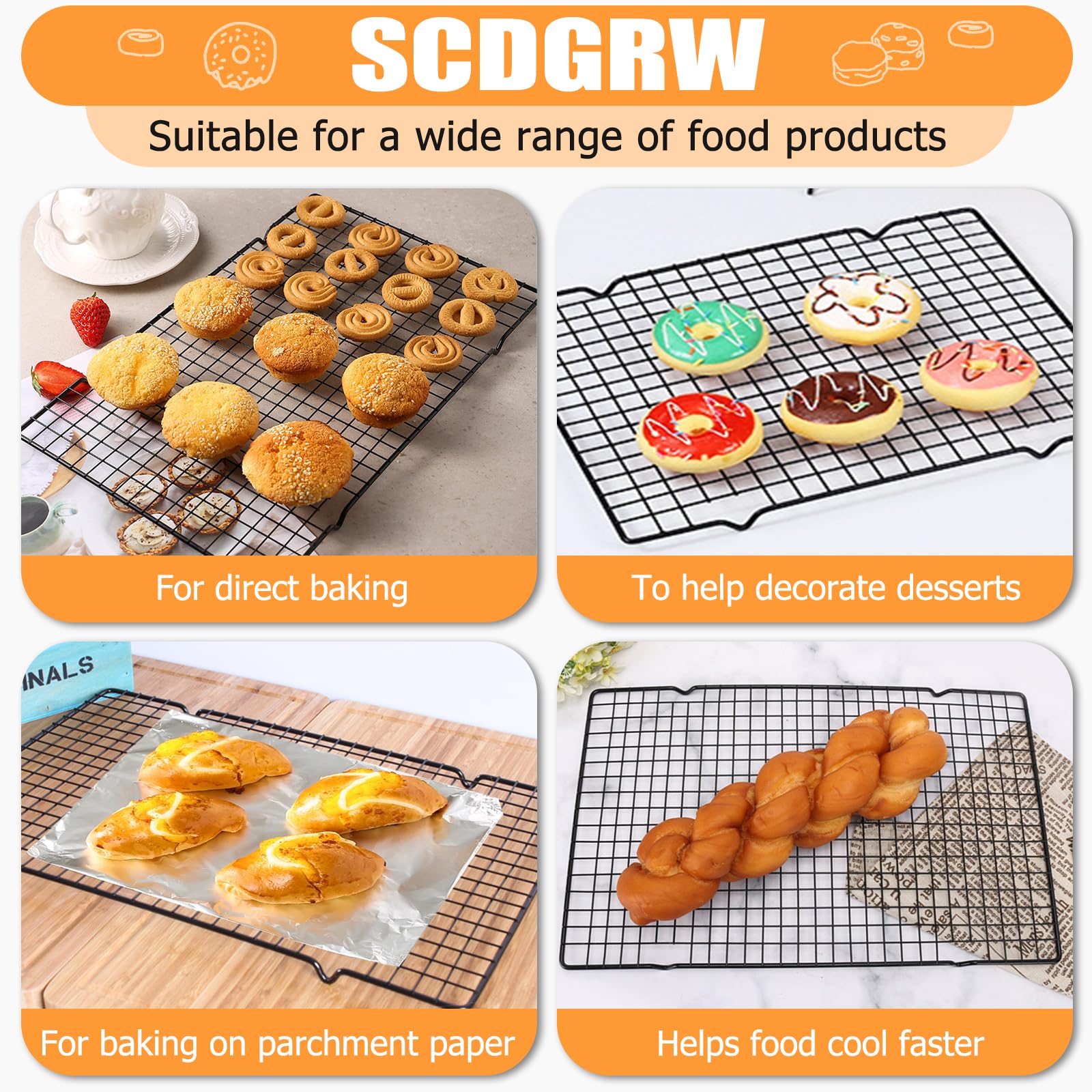 SCDGRW dishwasher-safe cookie rack for easy cleanup after baking.