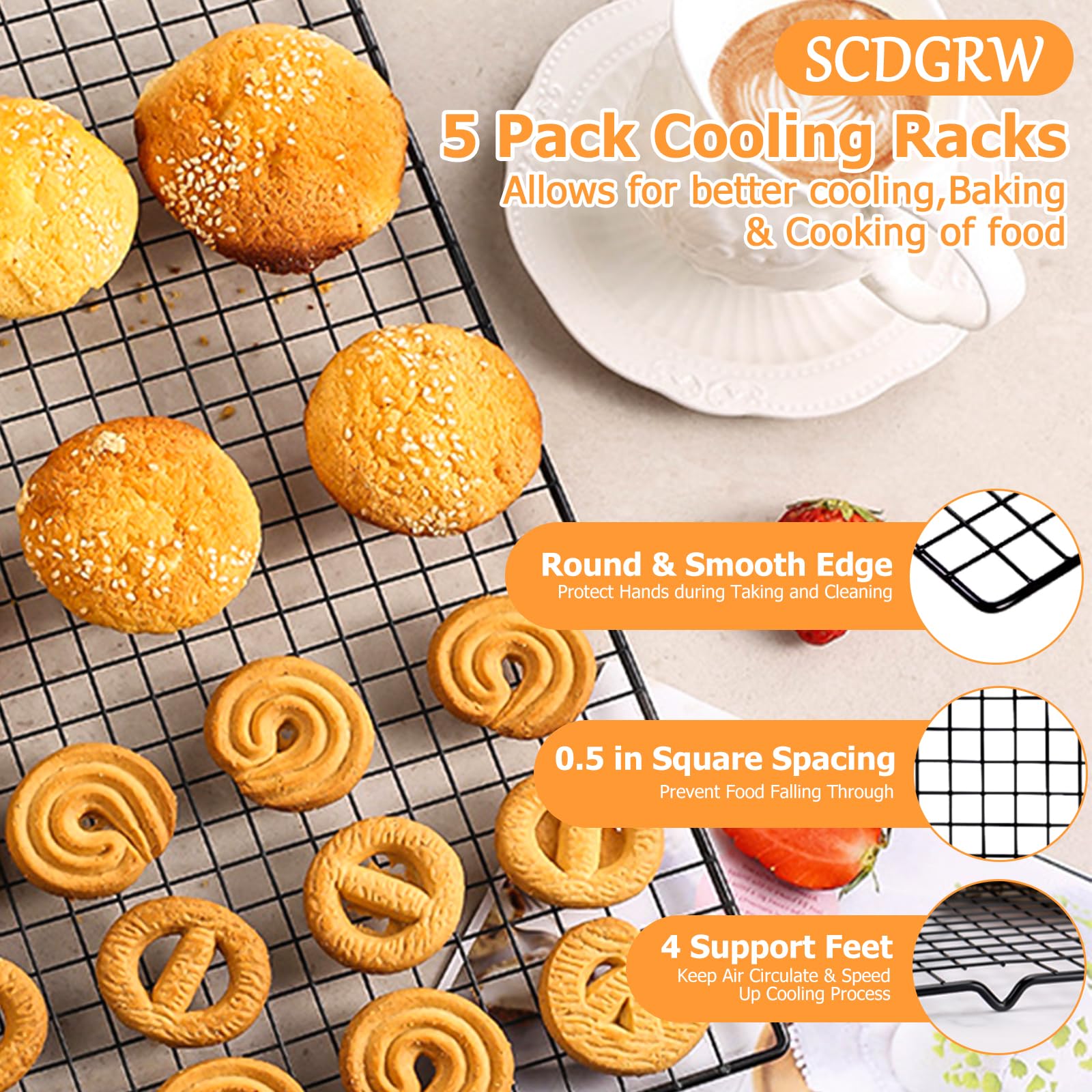 SCDGRW rack with stable legs and crossbars for steady cooling.