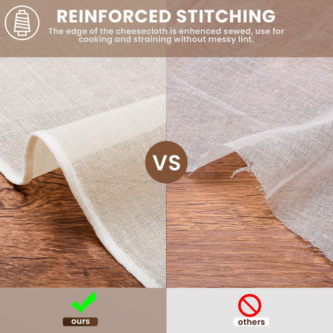 SCENG cheesecloth with reinforced stitching prevents shedding into food