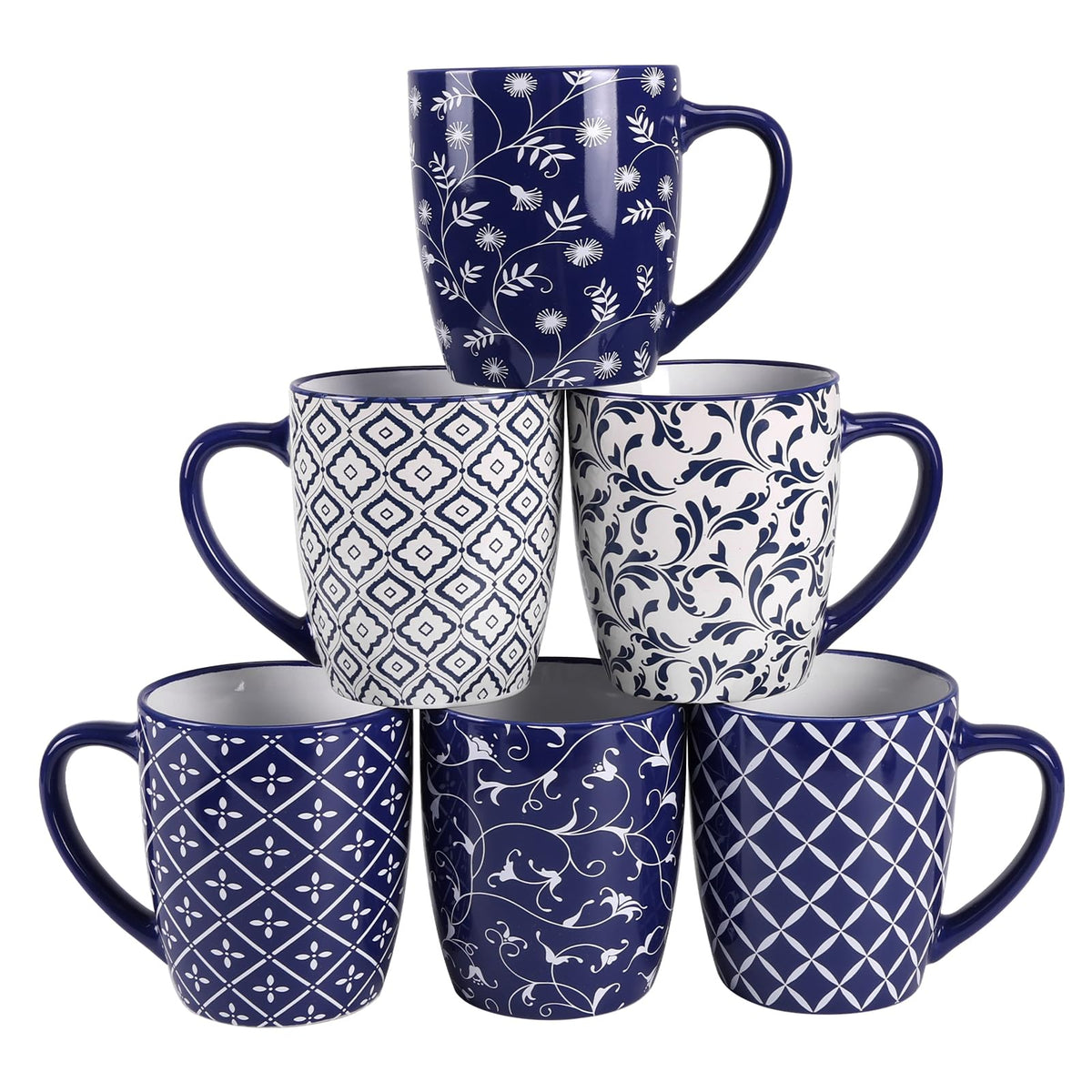Schliersee 18oz mug with blue floral pattern, ideal for daily coffee rituals.