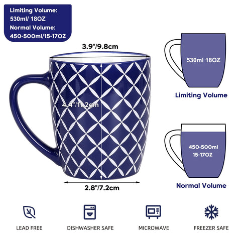 Schliersee 18oz mug featuring geometric pattern, keeps beverages warm during mornings.