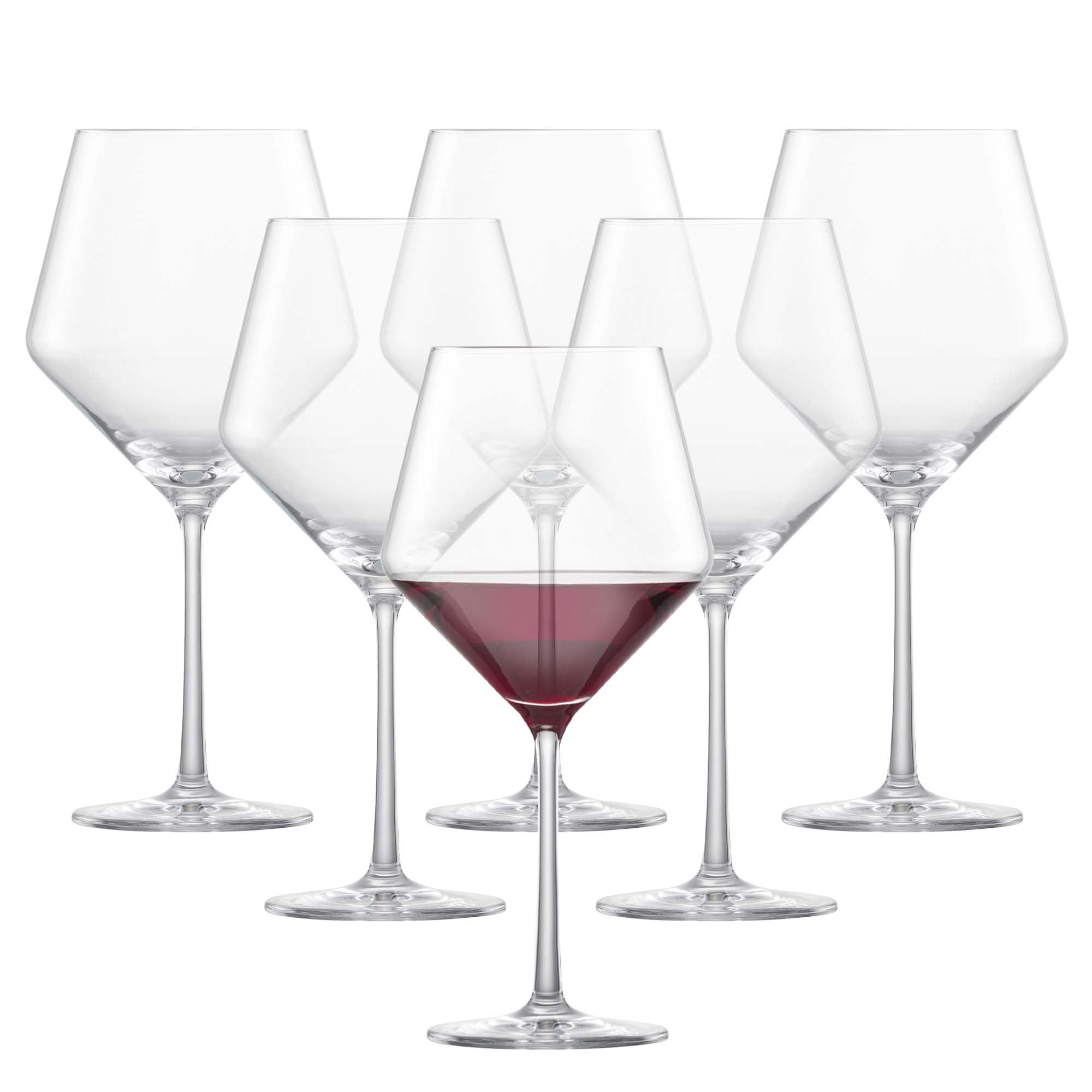 Schott Zwiesel Pure Burgundy wine glass set of six for a refined table setting.