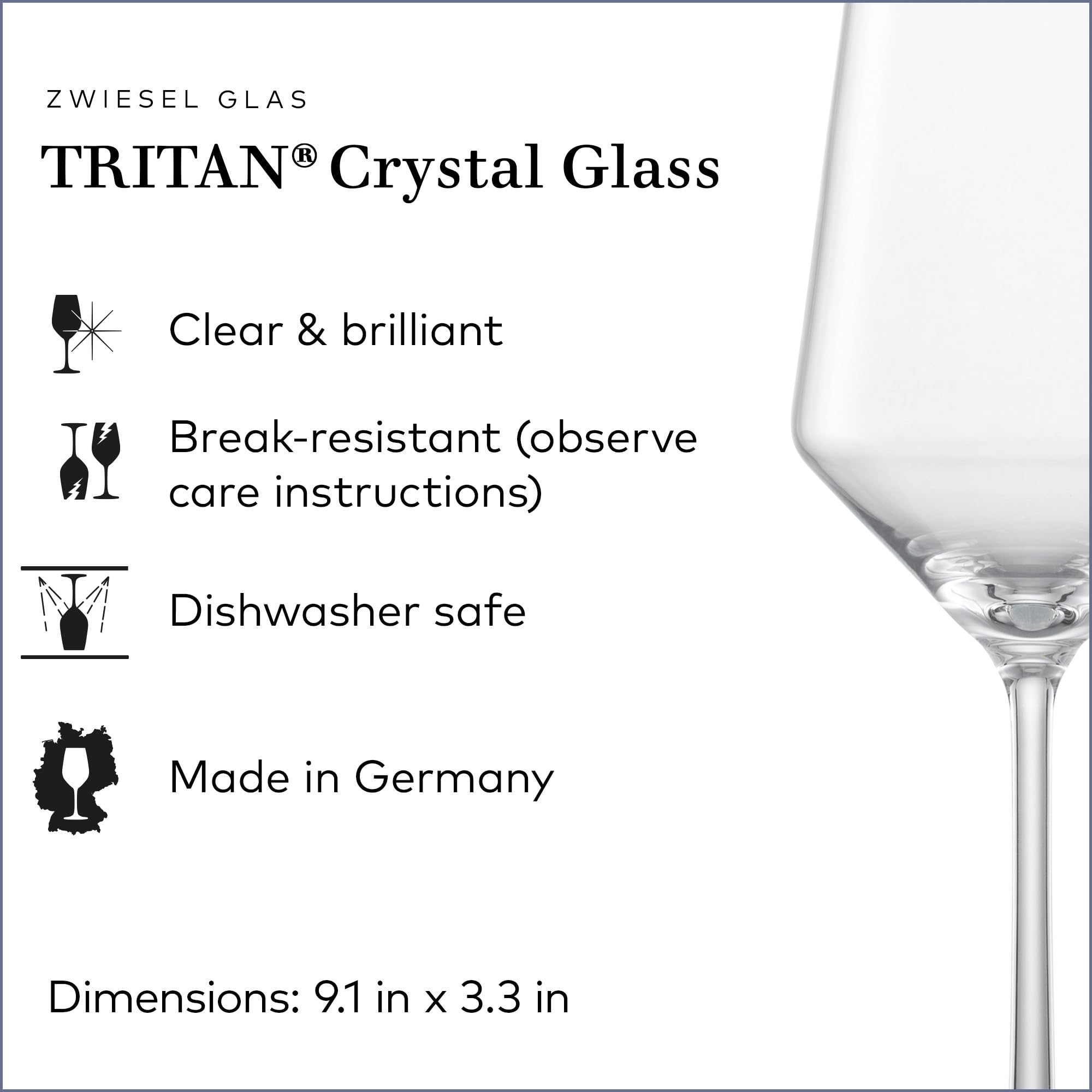 Schott Zwiesel Pure Sauvignon Blanc glass is dishwasher-safe for easy cleaning