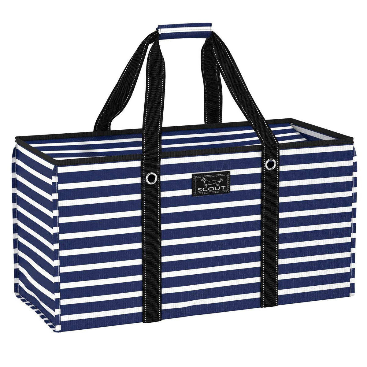 SCOUT Errand Boy open-top tote showing maximum capacity for groceries and gear.