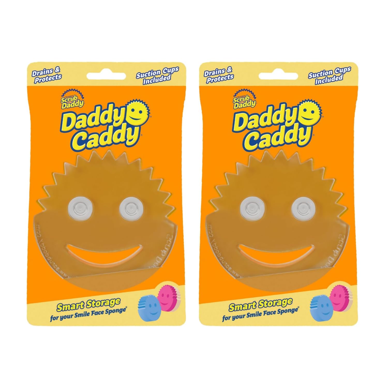 Scrub Daddy Daddy Caddy sink holder keeps sponges tidy and drains between uses.