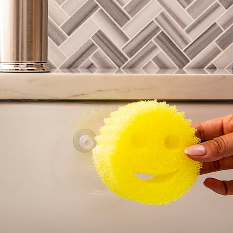 Scrub Daddy two-pack organizer fits kitchen and bathroom spaces, saving counter space.