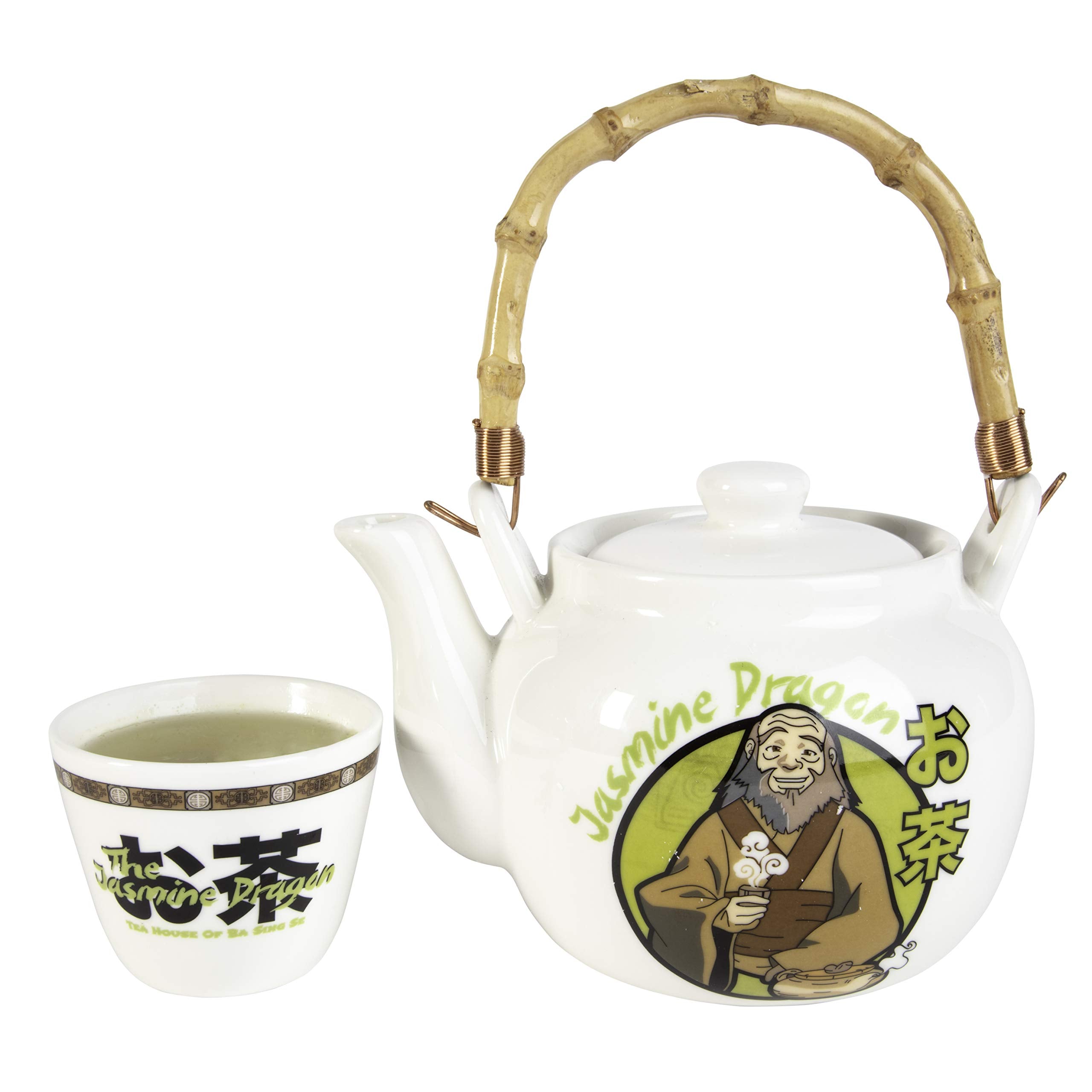 SCS Direct Uncle Iroh tea set teapot with bamboo handle for jasmine tea moments