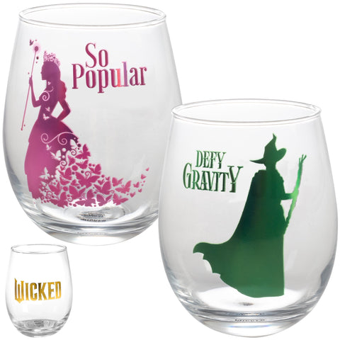 SCS Direct Wicked Defy Gravity Elphaba wine glass for themed entertaining